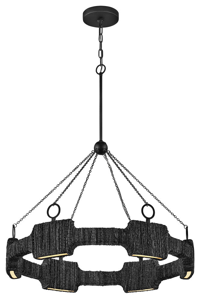 Hinkley Raffi Medium Led Single Tier Chandelier, Carbon Black