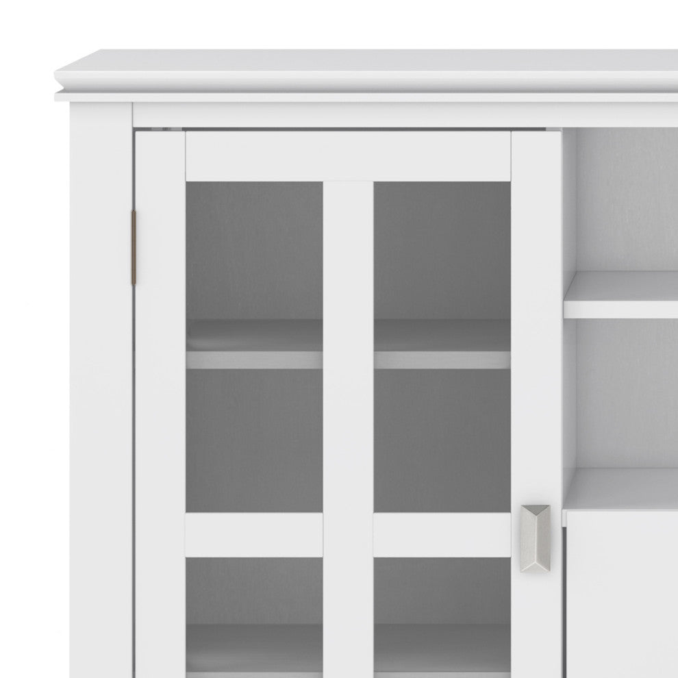 Artisan SOLID WOOD Tall TV Media Stand, White For TVs up to 60 inches