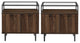 Miller Modern Glass Top 2 Door Nighstand Set - Dark Walnut