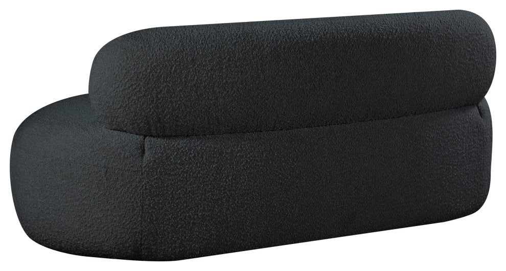 Venti Black Boucle Fabric Upholstered Set, Black, Sofa