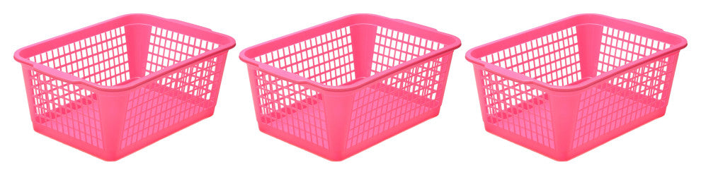 Large Plastic Storage Basket, 32-1184, Pink, 3
