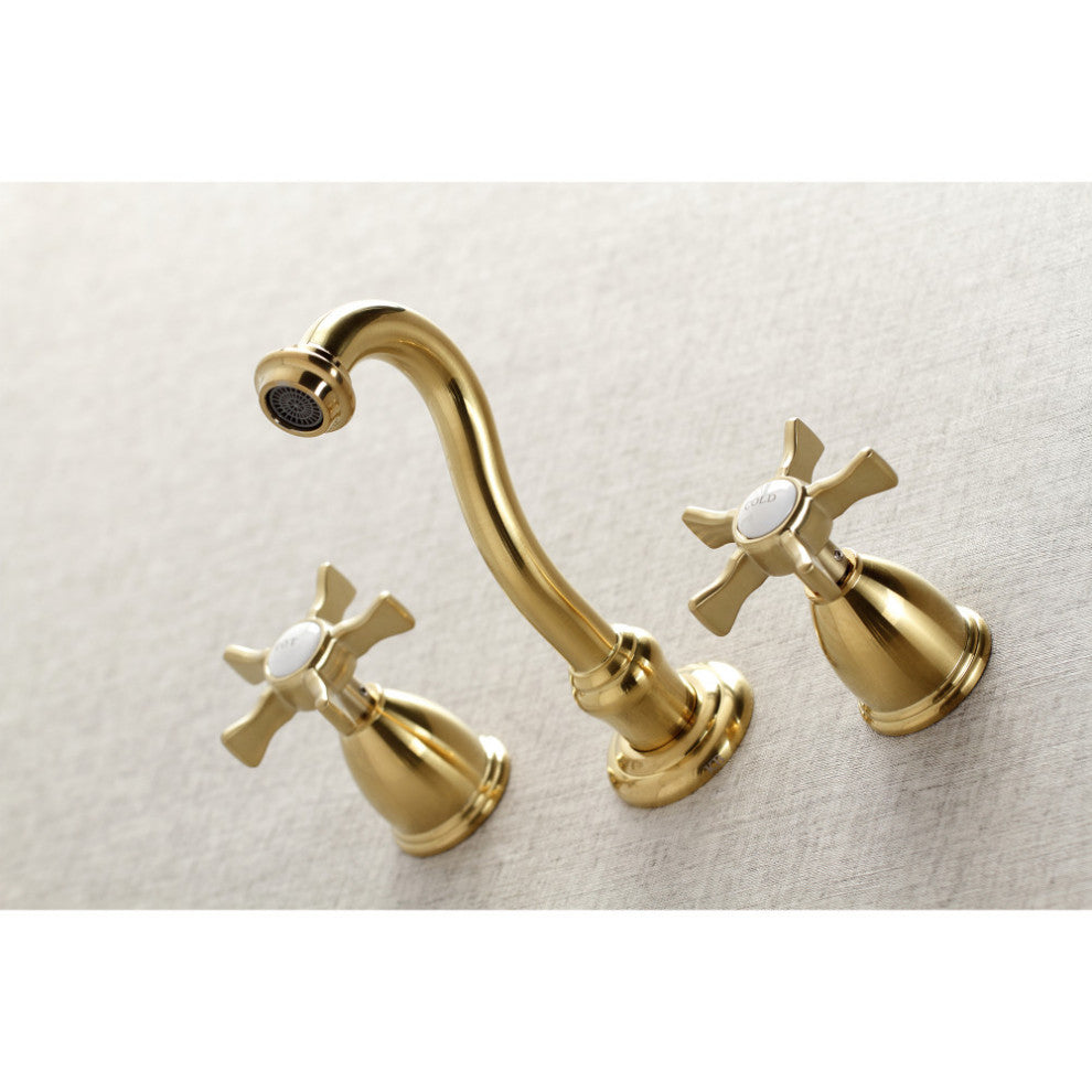 KS3027NX Two-Handle Wall Mount Tub Faucet, Brushed Brass