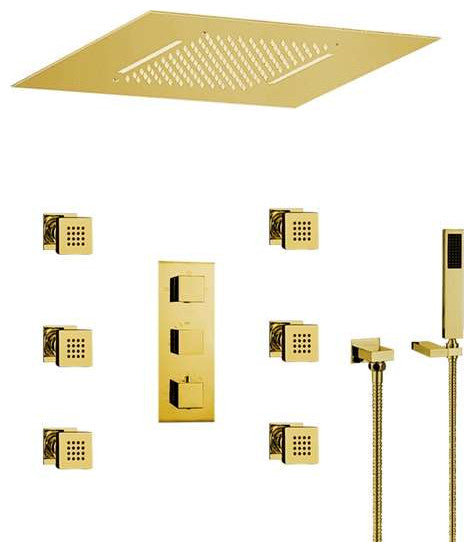 FontanaShowers Gold Recessed Shower Set