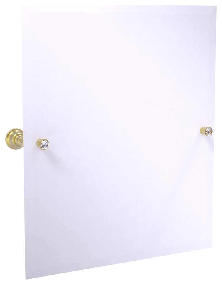 Carolina Crystal Frameless Tilt Mirror with Beveled Edge, Satin Brass