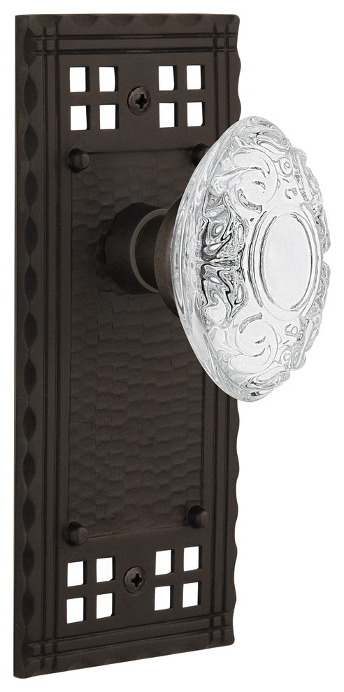 Craftsman Plate Single Dummy Crystal Victorian Knob, Oil-Rubbed Bronze, CRACVI