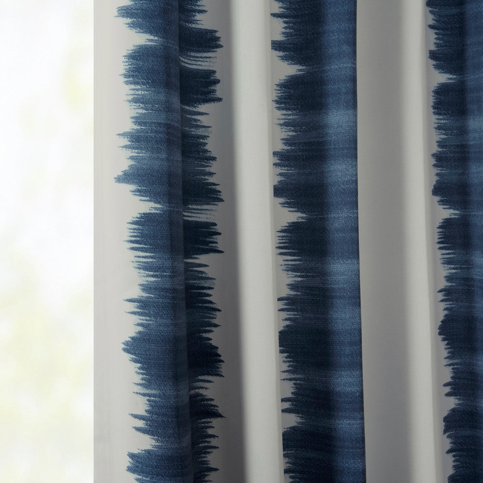 Flambe Blue Blackout Room Darkening Curtain, Set of 2, 50"x120"