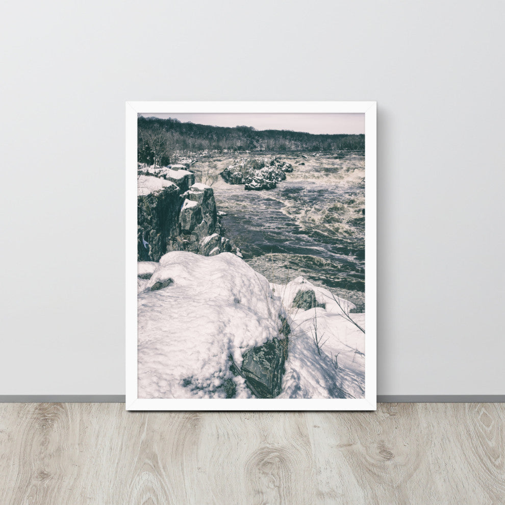 Great Falls Vintage Rural Landscape Framed Photo Paper Wall Art Prints, White, 16" X 20"