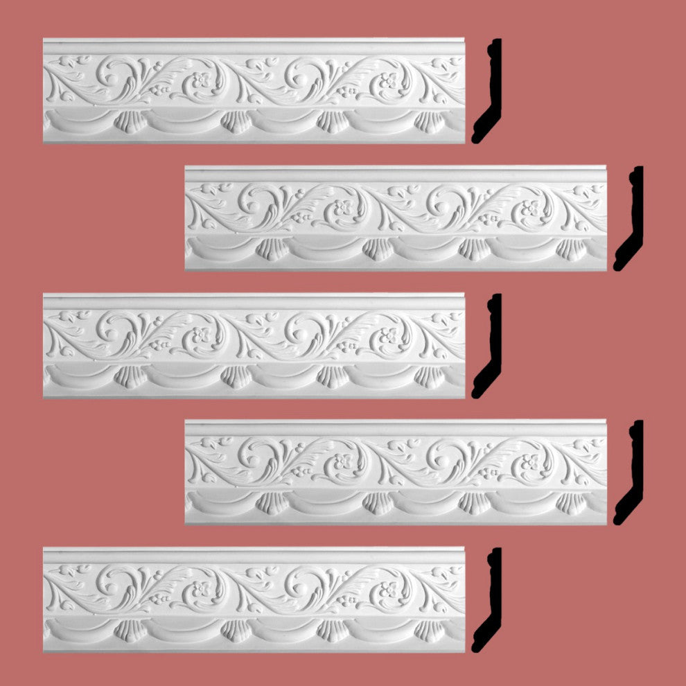 Cornice White Urethane  82 3/4" L  Letreamont Ornate |
