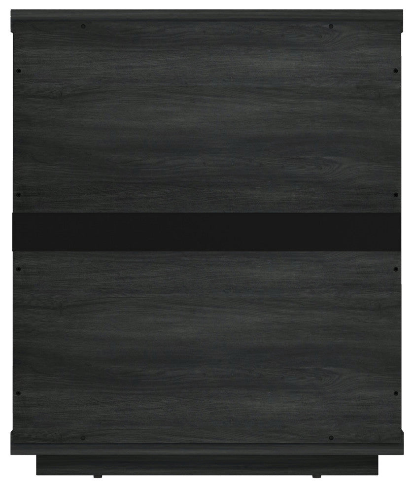 Manhattan Comfort Evelyn Nightstand, Charcoal Gray, Single