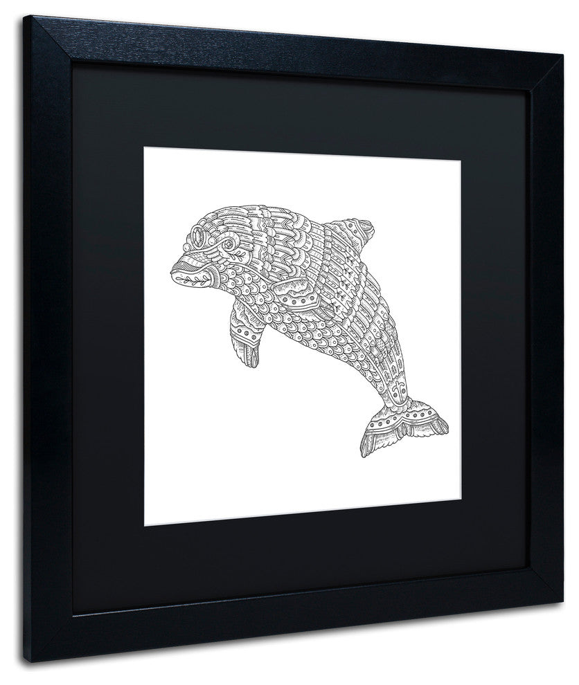 Filippo Cardu 'Spirit Animals 8' Art, Black Frame, Black Mat, 16x16