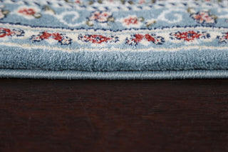 Light Blue Floral Medallion Transitional Turkish Rug Oriental Carpet 3x10