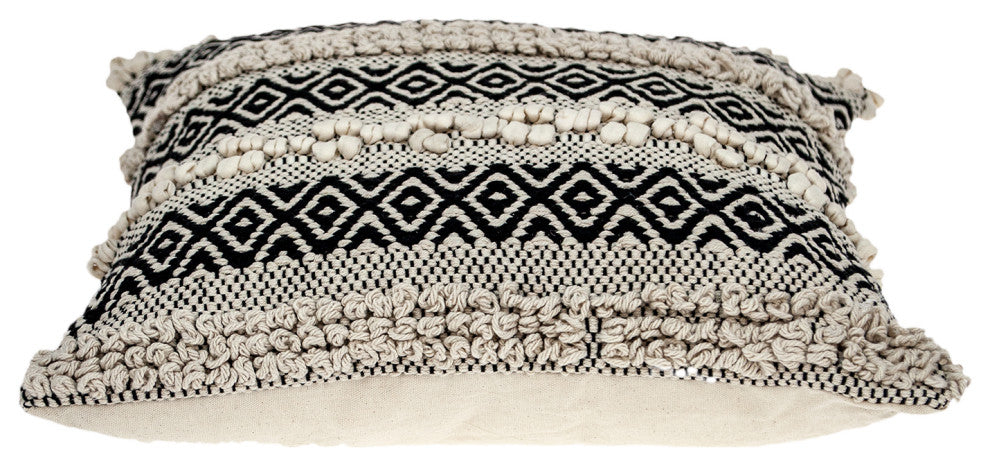Parkland Collection Celice Bohemian Beige Pillow Cover With Poly Insert, 18"