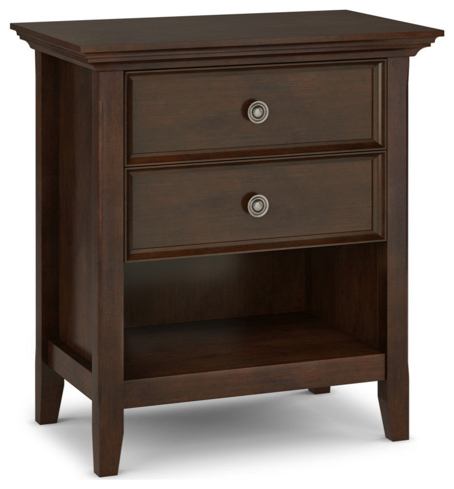 Amherst Solid Wood Bedside Table, Russet Brown