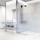 VIGO Zenith Frameless Fixed, Chrome, Shower Screen, 34" W X 74" H, Fluted Glass