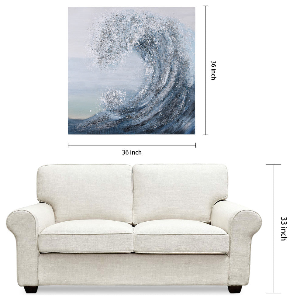 Crystal Wave Textured Metallic Hand Painted Wall Art by Martin Edwards