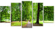 Park in Autumn Panorama, Landscape Canvas Art Print, 60"x32", 5 Panels