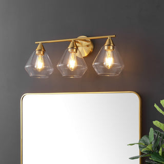 Safavieh Amani 3 Lt 23.75" Wall Sconce, Brass/Clear