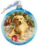 Christmas Puppy Glass Ornament