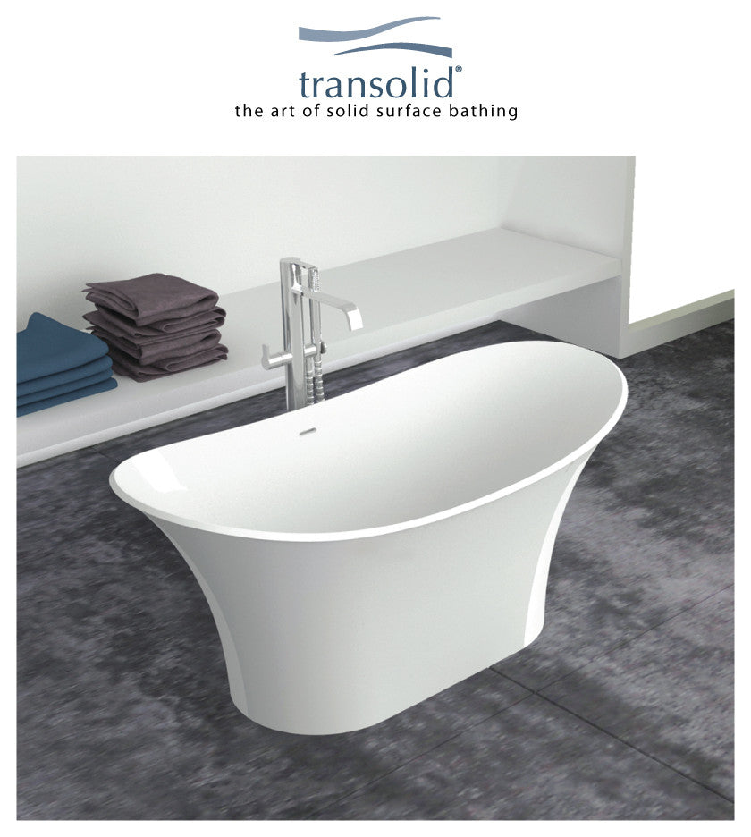 Transolid Anais 60"x30"x24" Freestanding Tub and Faucet Kit, White