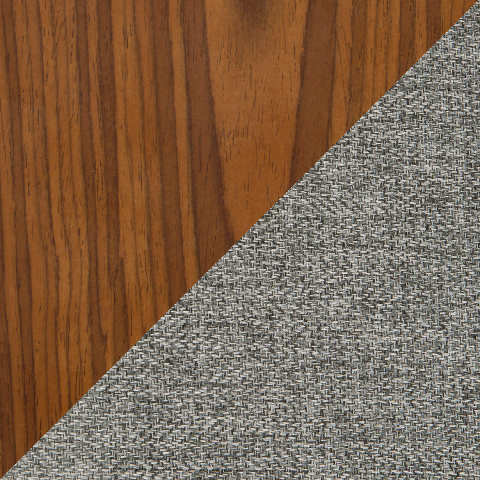 Lumisource Loft Chair, Black Metal With Gray and Walnut Wood Accent, Set of 2