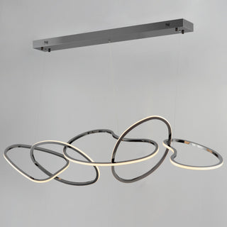 ET2 E24616 Unity 55"W LED Abstract Chandelier - Black Chrome