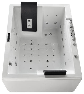 Whirlpool Bathtub 2 Person Jetted Tub 71" LED Air Massage Corner Soaking Tubs