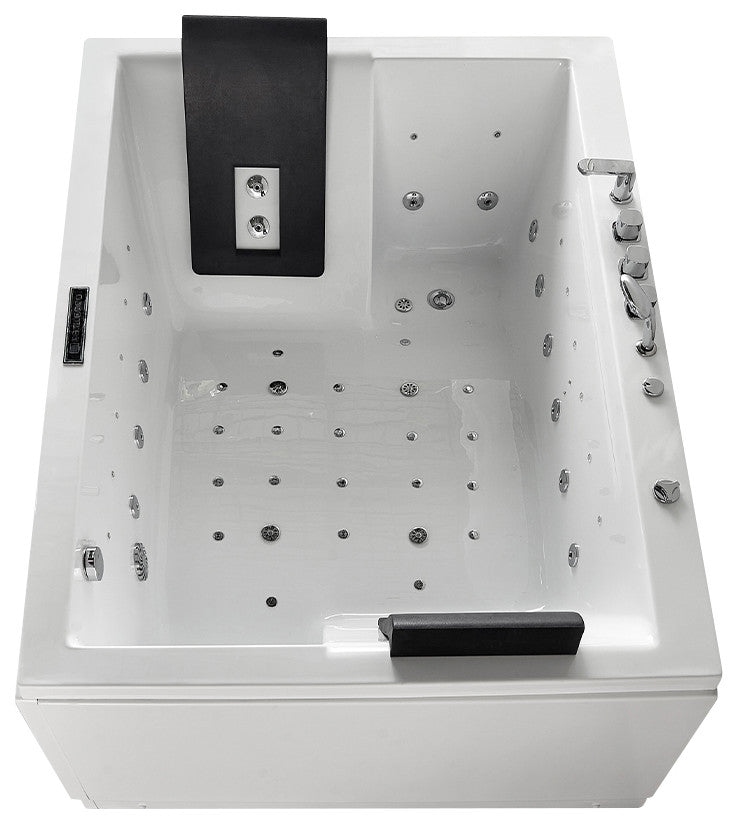 Whirlpool Bathtub 2 Person Jetted Tub 71" LED Air Massage Corner Soaking Tubs