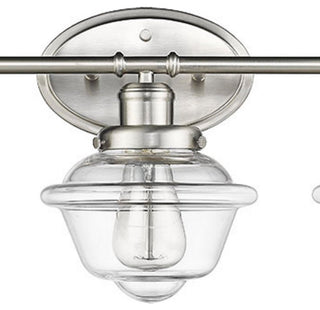 Retro Inspired 3 Light 27" Vanity Bath Lighting With School House Glass