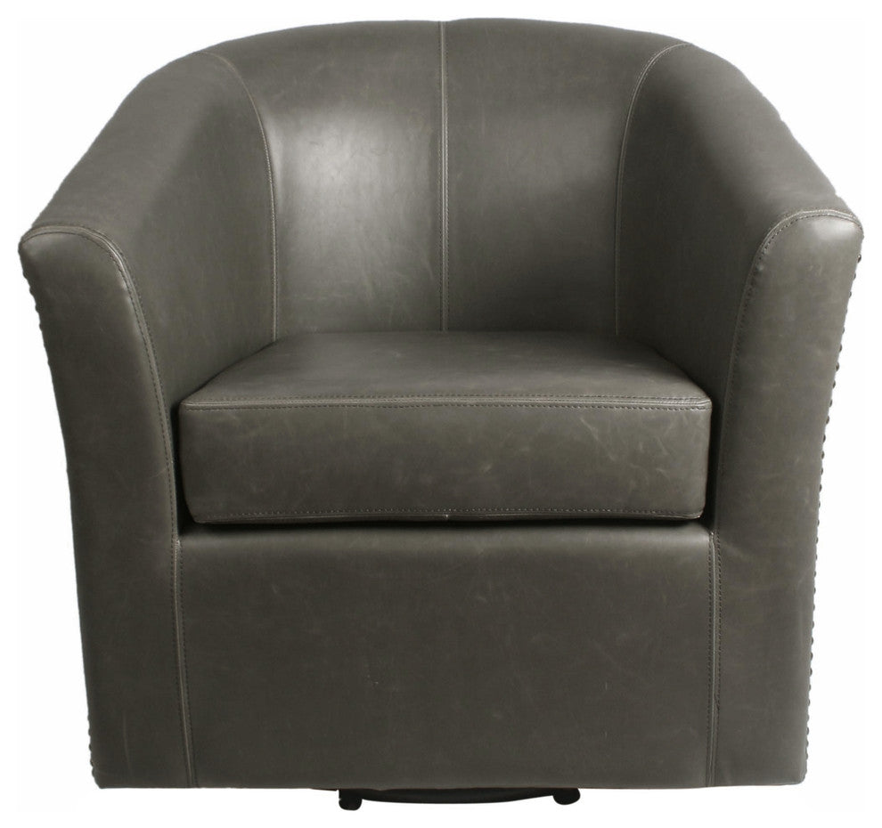 Ernest Bonded Leather Swivel Chair, Gray