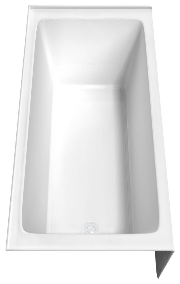 Grayley 60x30" Alcove Bathtub with Left-Hand Drain and Trim in Shiny White