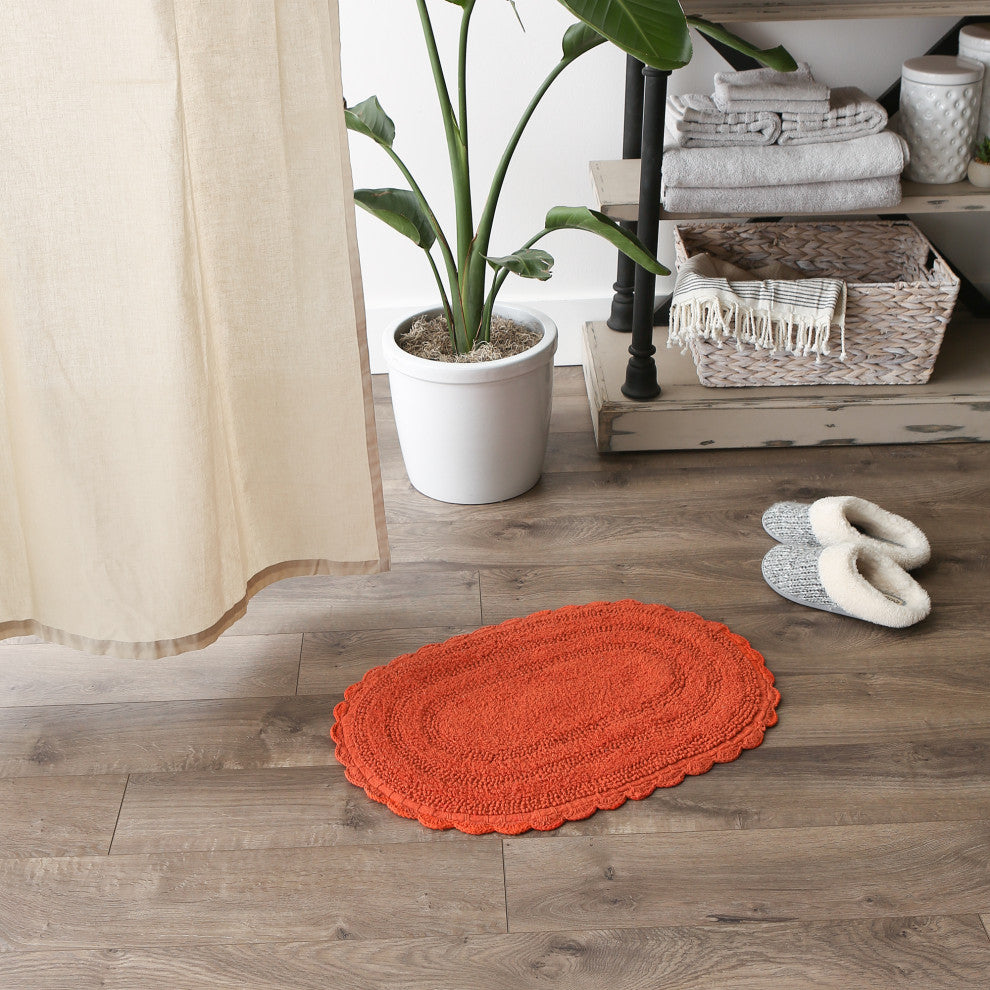 Spice Small Oval Crochet Bath Mat