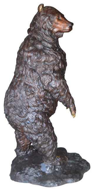 Big Bear standing Bronze Statue -  Size: 45"L x 42"W x 78"H.