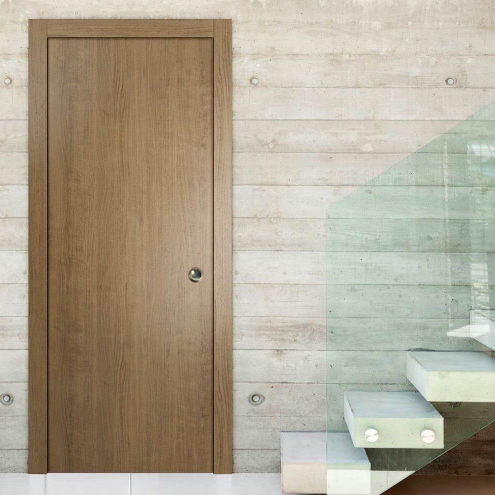 Sliding Pocket Door 24 x 80 & Hardware Frames | Planum 0010 Smoky Walnut