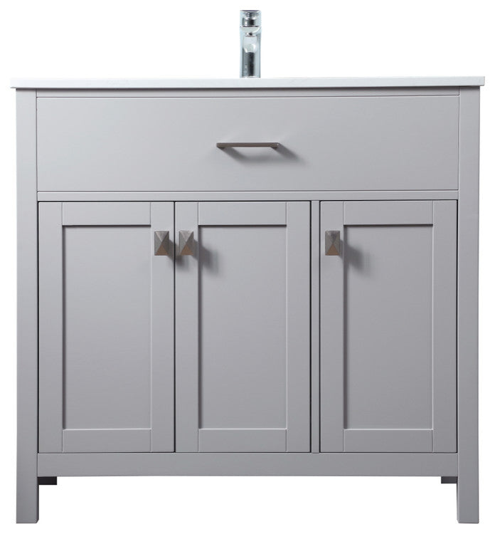 36" SIngle Bathroom Vanity, Grey