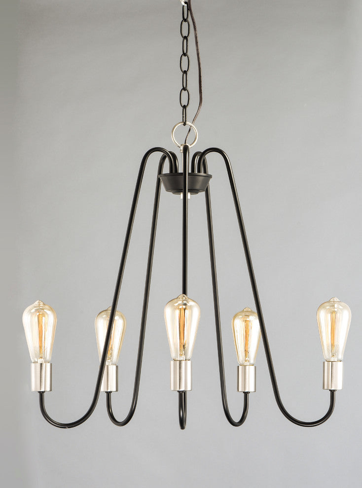 Maxim Lighting Haven 5-Light Chandelier, Black/Satin Nickel