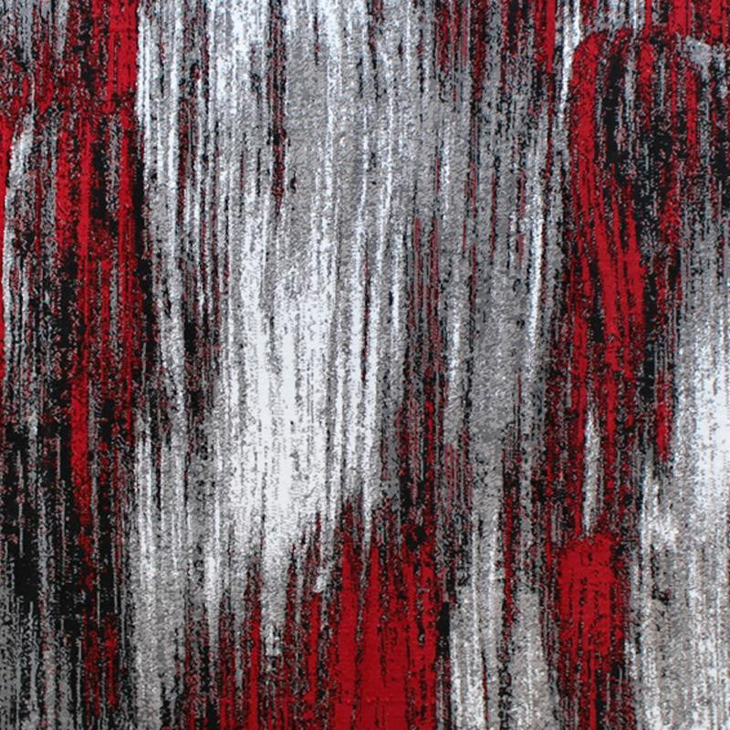 Rylan Collection Abstract Pattern Area Rug-Red - 6' x 9'
