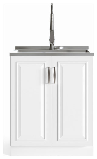 Darwin 28-inch Utility Sink & Cabinet in Pure White