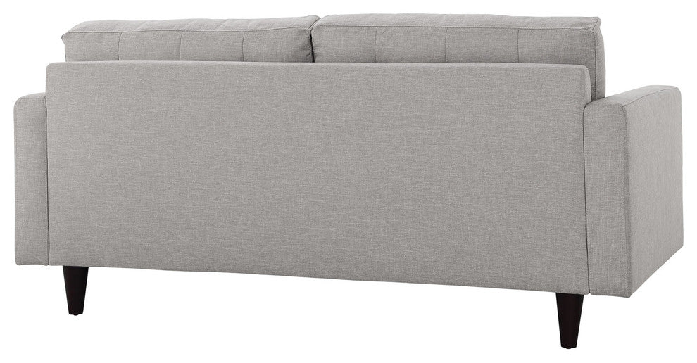 Modern Contemporary Loveseat, Grey Fabric