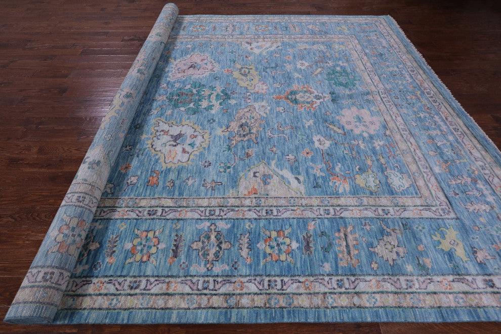 10' 3" X 14' 2" Turkish Oushak Hand Knotted Wool Rug - Q13276