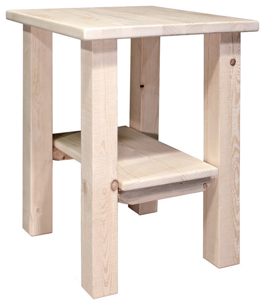 Homestead Collection Nightstand With Shelf, Ready to Finish