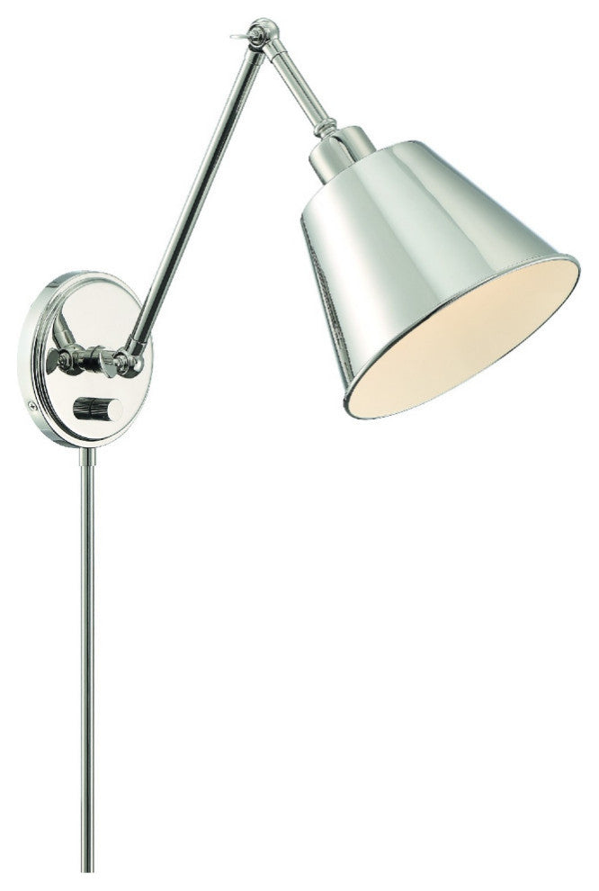 Crystorama MIT-A8020-PN, 1-Light Wall Mount, Polished Nickel