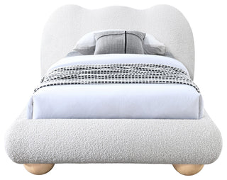 Hyde Boucle Fabric Upholstered Bed, Cream, Twin