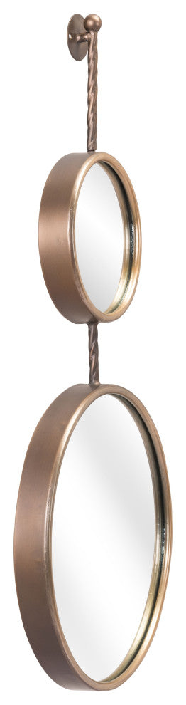 Two Part Gold Hanging Mirror