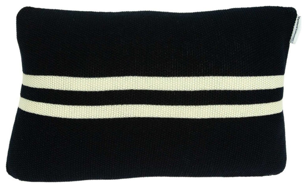 Casual Square Grey Nautical Anchor Accent Pillow, Blue, Striped