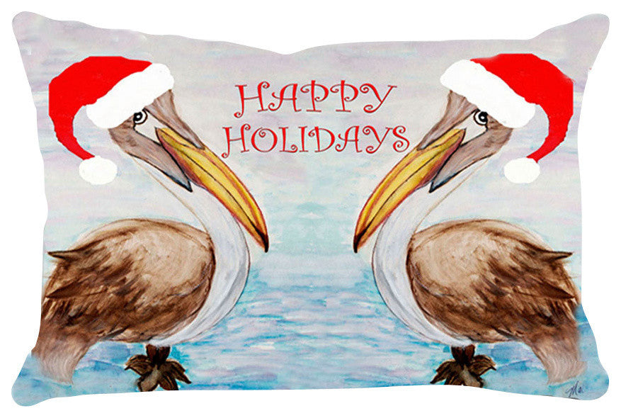 Holiday Pillow Sham, 40"x20", Santa Pelicans
