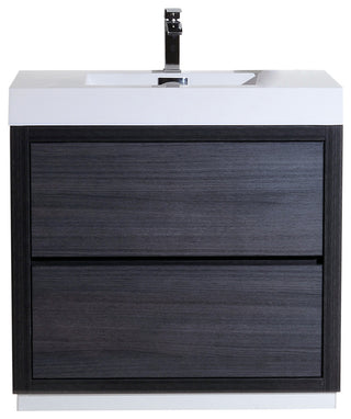 Bliss 36" Free Standing Bathroom Vanity, Gray Oak
