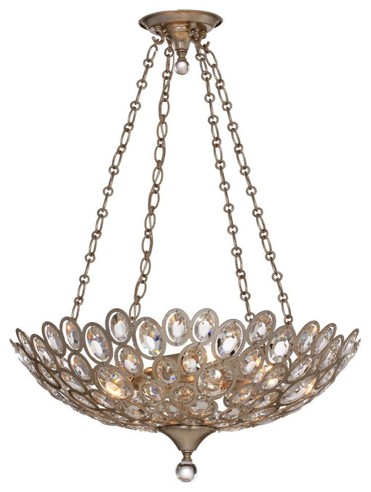 Crystorama 7587-DT, 5 Light Chandelier - Distressed Twilight