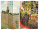 6'' Tall Double Sided Works of Monet Canvas Room Divider