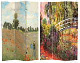 6' Tall Double Sided Works of Monet Canvas Room Divider