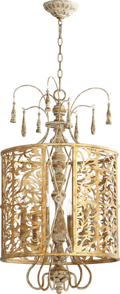 Quorum 8357-6-61 Six Light Pendant Leduc Florentine Gold